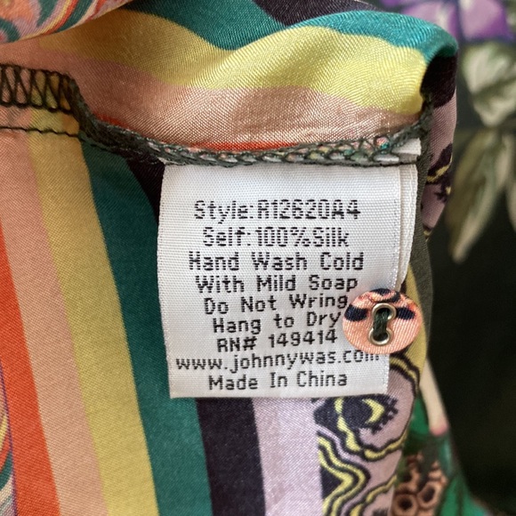 Johnny Was 100% silk Hari tunic top - Picture 6 of 10